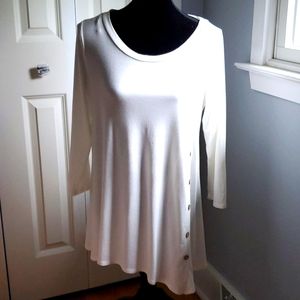 Misia pullover asymetrical tunic top. Beige. Large